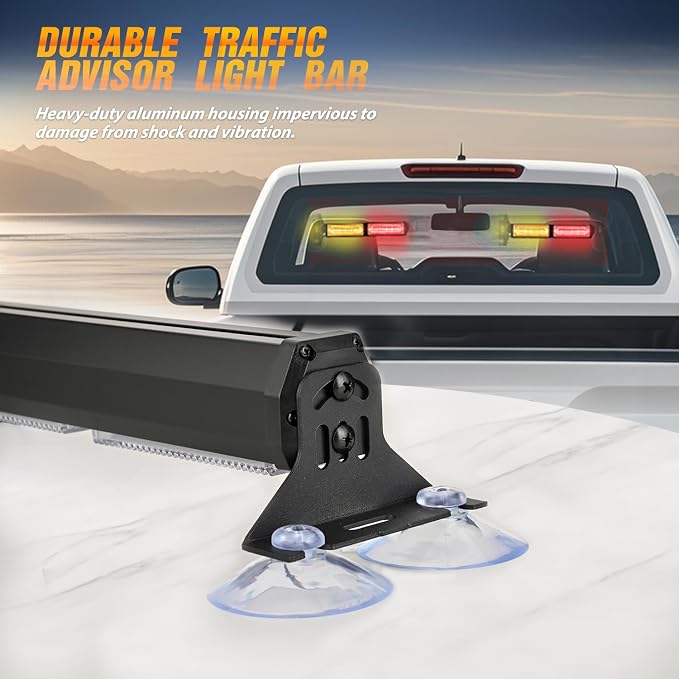 Nilight 40LED Amber Red Emergency Strobe Traffic Advisor Light Bar with Suction Cups Dash Safety Warning Hazard Flashing Lights Interior Front/Rear Windshield for Trucks Construction Vehicles | with Suction Cups Dash Safety Warning Hazard Flashing Ligh...