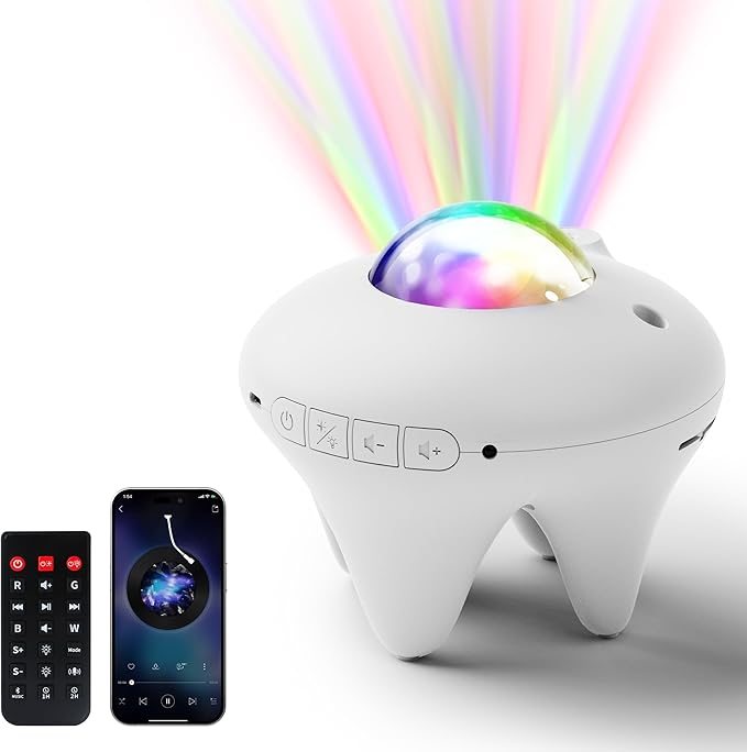 Galaxy Projector with Moon,Northern Galaxy Light Aurora Star Projector with Bluetooth Speaker Timer and Remote Control,Night Lights for Bedroom Decor, Gifts for Kids, Christmas,Birthday