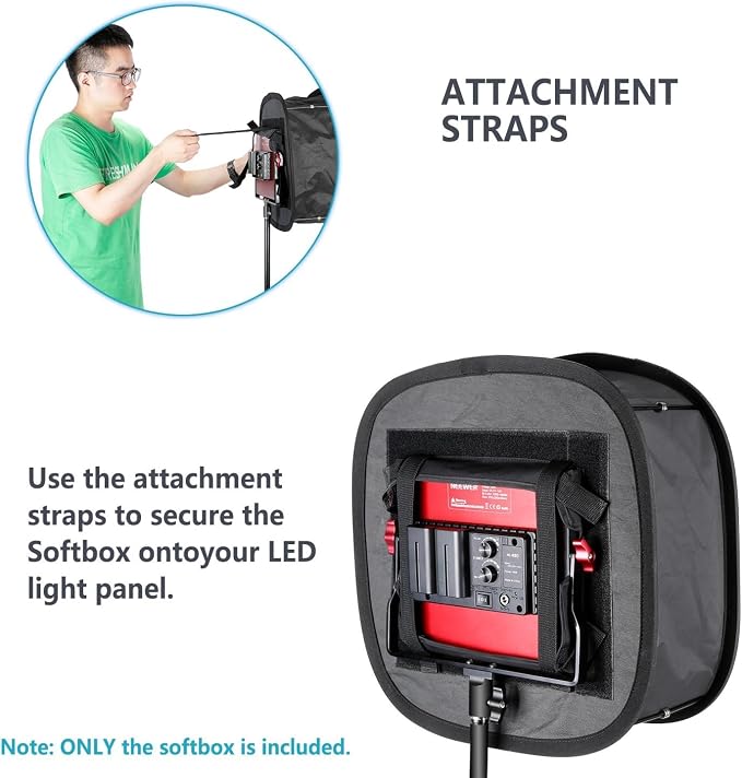 NEEWER 2 Pack LED Light Panel Softbox for 660 480 Video Light, Outer 16.3"x6.5", Inner 9.8"x8.7" Foldable Diffuser for Photo Studio Shooting