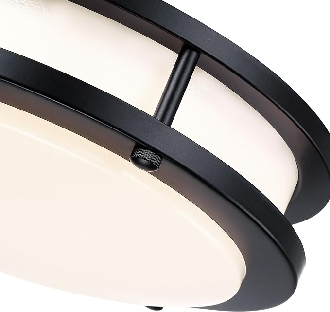 4 Pack 7.5 Inch Round Black Ceiling Light Fixture for Hallway Bedroom - 7.5” Black LED Flush Mount Ceiling Lamp Set of Four 2700K/3000K/3500K/4000K/5000K LED Kitchen Bathroom Light 12W
