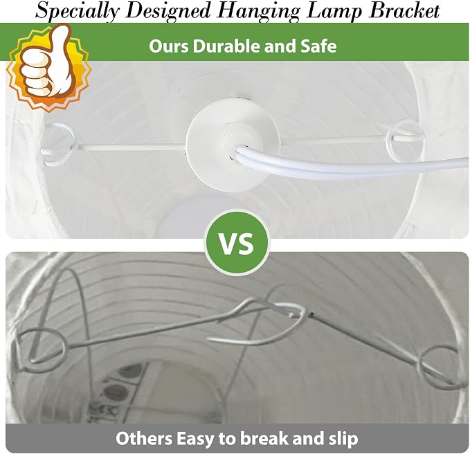 20in Paper Lanterns Plug in Hanging Lamp White, 19.7FT Cord | Rice Paper Lamp Lantern Pendant Light Large Globe Japanese Japandi Wabi Sabi Chandelier for Dining Living Room Bedroom 1 Pack