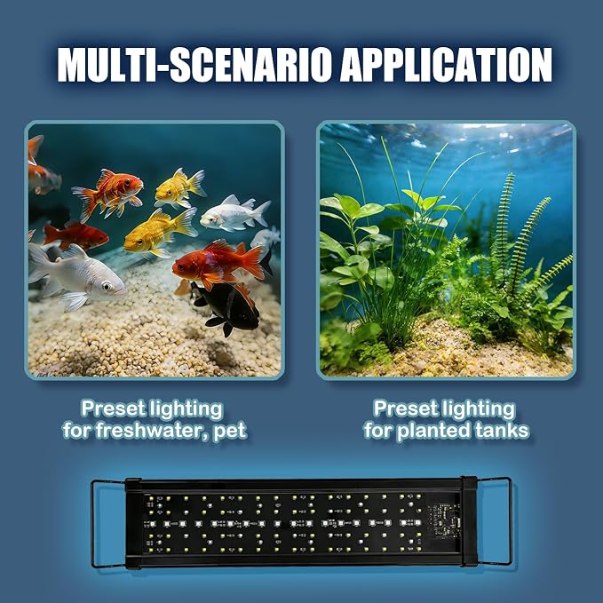 Smart LED Aquarium Light for Freshwater Tanks - App Control DIY Spectrum, Auto Timer & Sunrise Sunset Simulation (30-36 INCH)
