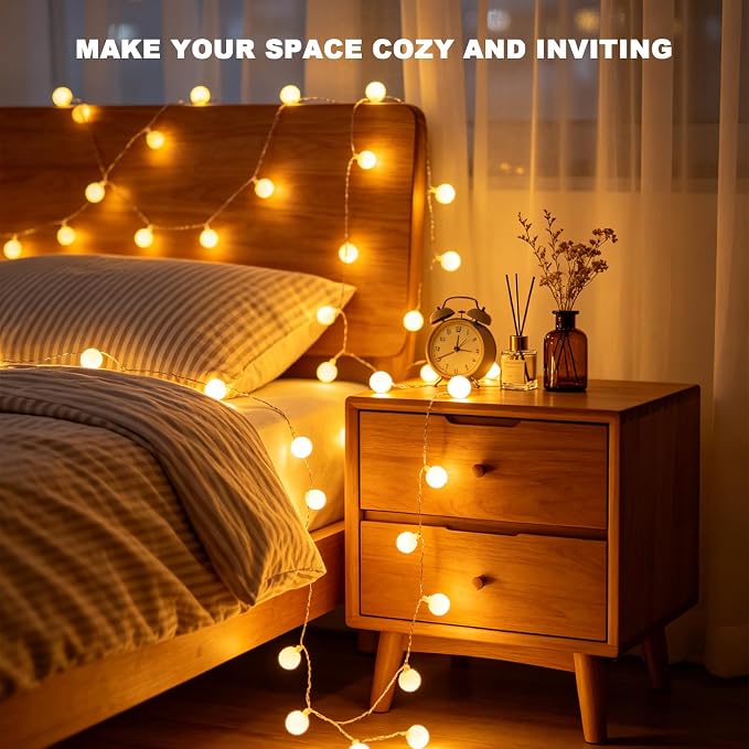 33FT 100LED Globe String Lights, Waterproof 8 Modes Hanging Fairy Lights Plug with Remote for Patio Garden Holiday Tree Yard Party Wedding Indoor Outdoor Decor, Warm White