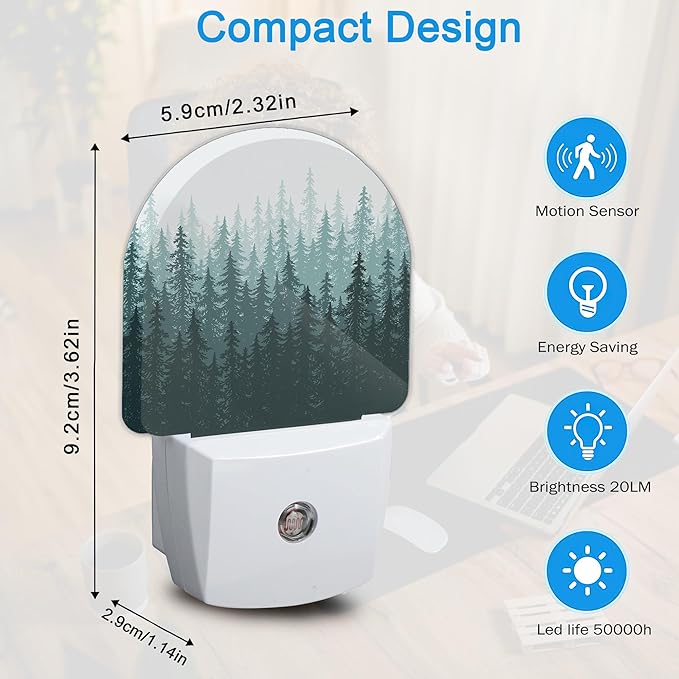 Night Light,Nature Landscape Night Lights Plug Into Wall for Bedroom Bathroom Kitchen Hallway Stairs Hallway Energy Efficient Decor Desk Lamp Gifts
