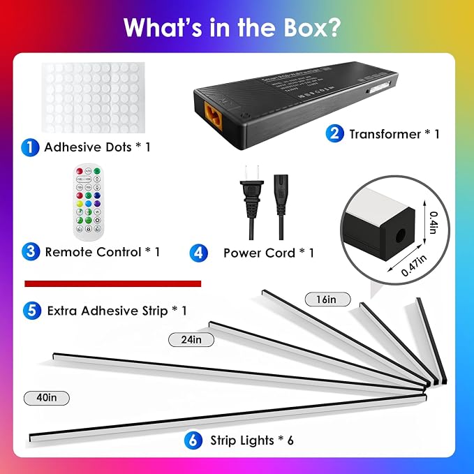 Smart RGB Slat Wall Lights 6PCS WiFi Wall Panel Lights with Alexa | Self Adhesive LED Light with APP & Remote Control, Music Sync, Timer, Memory Feature for Slat Wall, WPC & Acoustic Panels