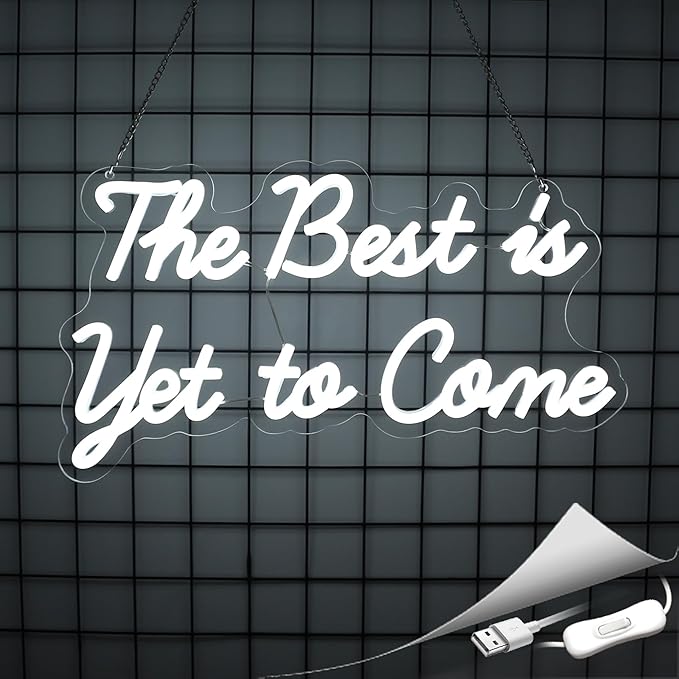 Whfobfe The Best is Yet to Come Neon Sign Led Neon Lights Signs for Wall Decor USB Powered Led for Room Decoration Home Game Room Bar Party Decor