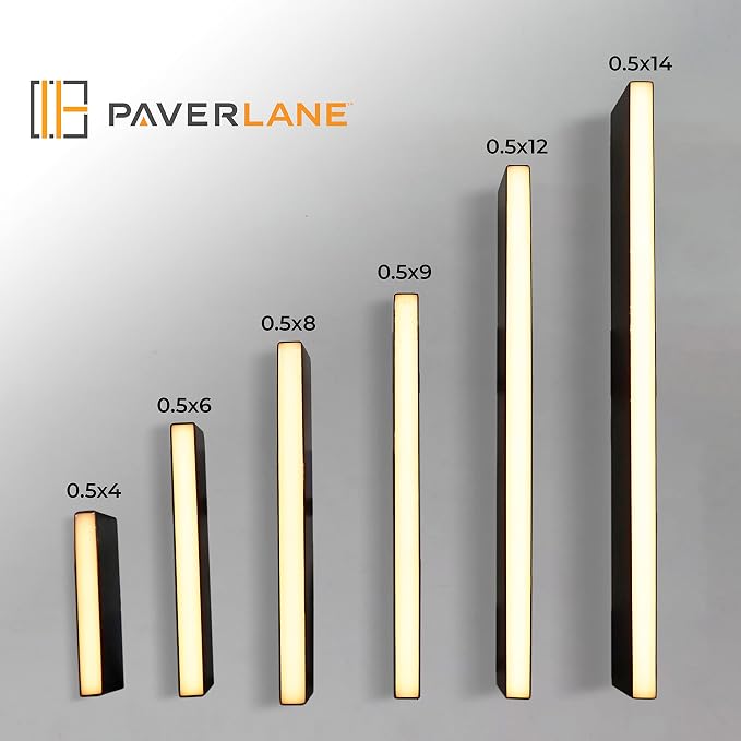 LUMENGY Paver Light Slim 0.5x12 Inch (0.55x11.8), 2700K Warm White, Glare-Free Linear Lighting for Driveways, Walkways and Paver Borders, 12V Hardwired, IP67 Waterproof, Drive-Over Rated