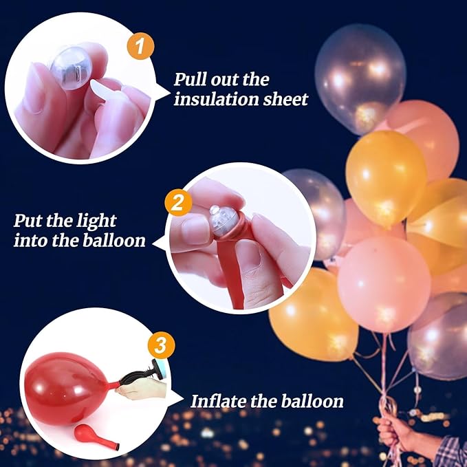 100Pcs Balloon Lights with Lanyard, Long Standby Time Mini Ball Lights for Party Decorations, Paper Lantern, Easter Eggs, Birthday Party, Halloween Christmas Decoration (Glow steadily White)