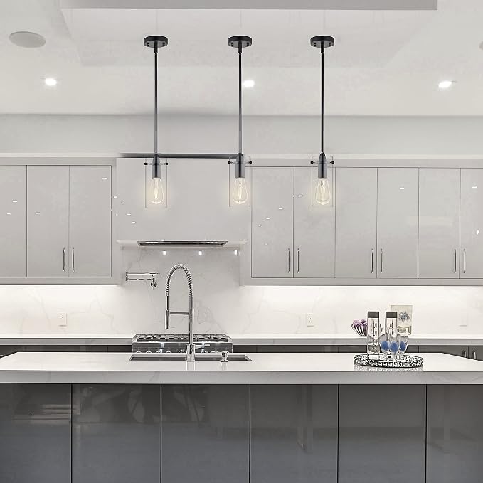 Black Pendant Lights Kitchen Island - Small Clear Glass Pendant Light Fixture