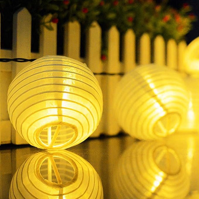 Novelty Place 12 inch White Paper Lanterns (Pack of 10) - Great Chinese/Japanese Home, Party & Wedding Decorations