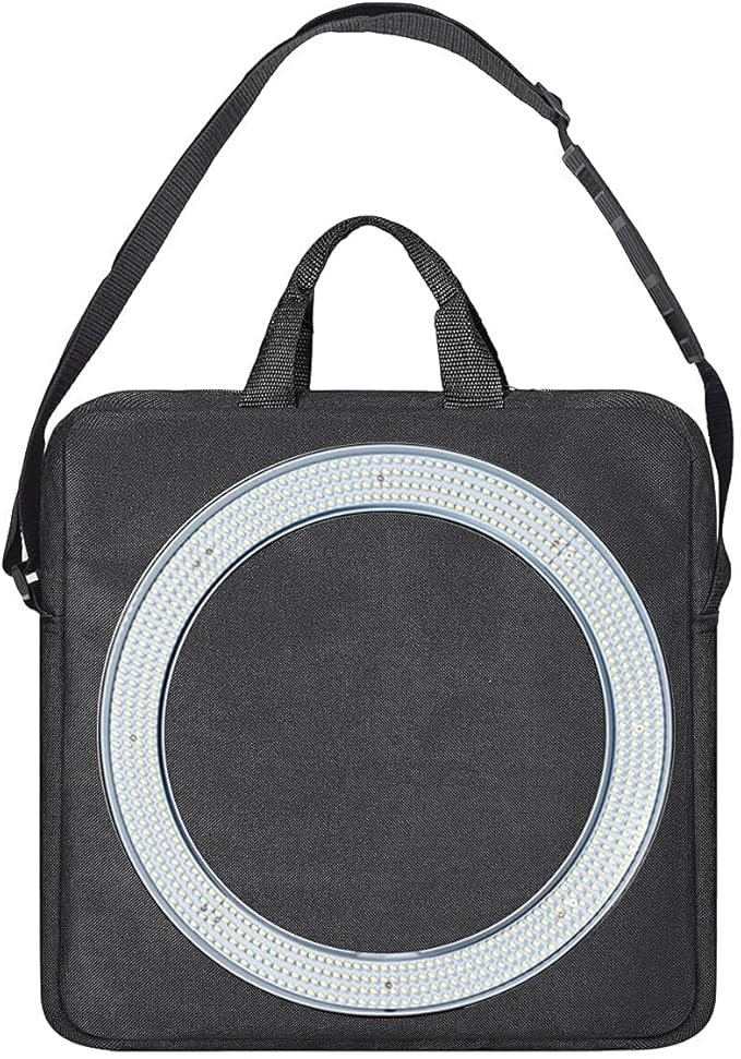 Photography Carrying Bag for 12" Ring Light,12 x 12 inch Selfie Ring Light Protective Carrying Bag, Portable Desk LED Case for 12" Camera Light-Black