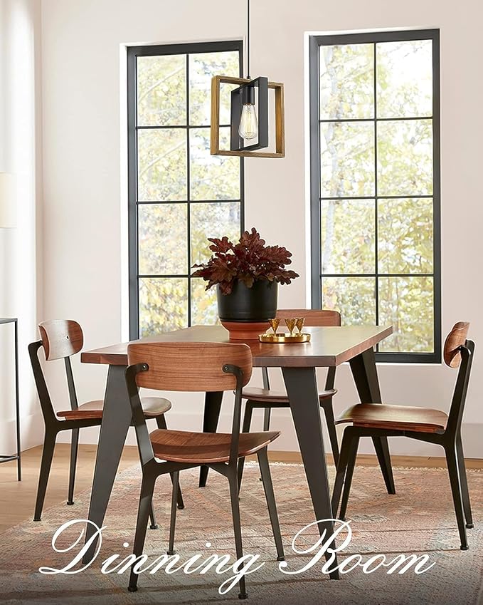 Farmhouse Pendant Light Fixture, Black Pendant Lights for Kitchen Island Industrial Lantern Pendant Light Fixtures with Light Shade, Adjustable Height Hanging Pendant Lighting