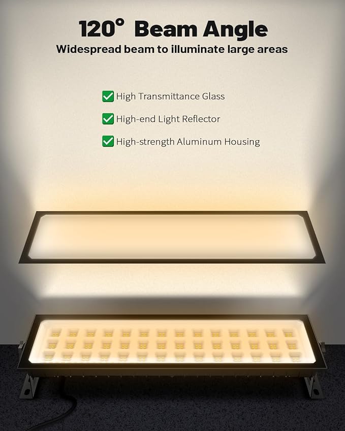 2 Pack Linkable LED Shop Lights, Ultra Bright 100W 15000LM Aluminum Plug in Garage Light w/ 9.84ft Power Cord, 3000K Work Light Bay Lighting for Garage, Workshop, Warehouse