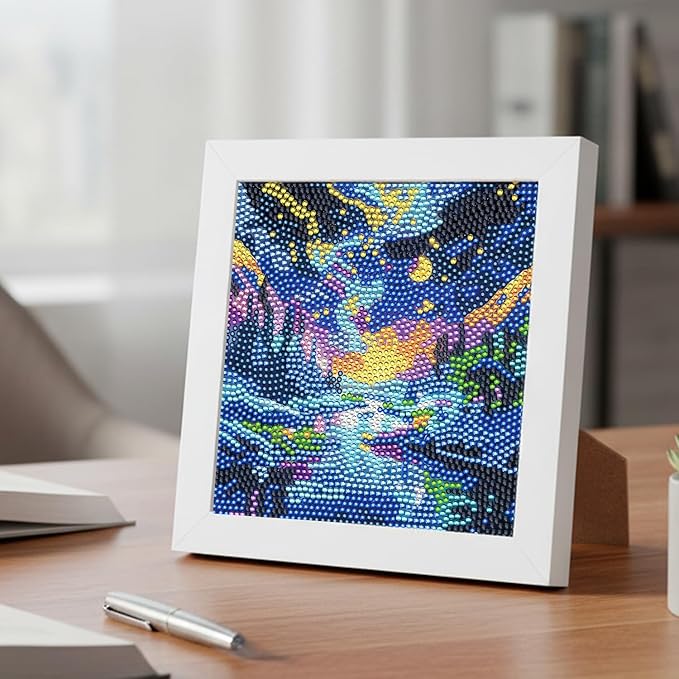 Sitsink Northern Lights Diamond Painting Kit - Full Drill Forest Scenery Diamond Art Painting, 5D Gem Art Canvas Set Night Landscape Holiday Gifts for Women