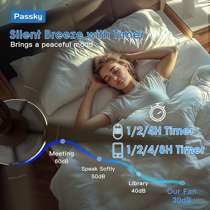 Passky 60 Inch Brown Sleek Ceiling Fans with Lights, Remote Control | 3-color dimmable light, quiet reversible DC motor, easy install, memory, Timer, APP, bedroom, covered outdoor areas