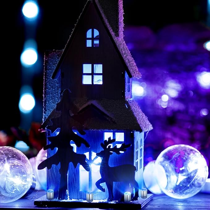 10pcs Mini LED Lights for Crafts, Small Battery Powered Balloon Miniature Micro Electric LED Lights for Paper Lantern Party Decoration Crafts Models Dollhouse Accessories (Blue Light)