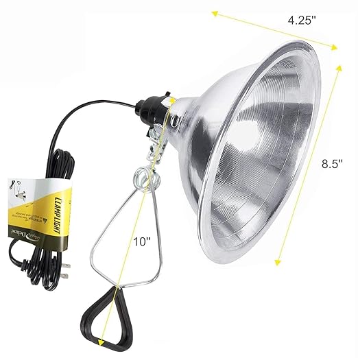 Simple Deluxe Clamp Lamp Light Socket with 8.5 Inch Aluminum Reflector, Suit for Max 150 Watt Lamp (No Bulb Included) with 18/2-Gauge 6 Feet Cord, Silver, 6 Pack