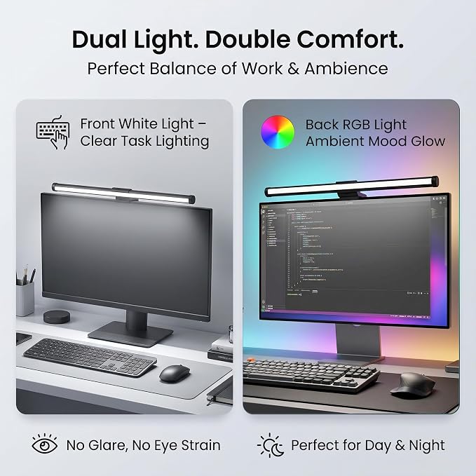Monitor Light Bar – Full Spectrum LED Screen Lamp, No Glare Eye Care, USB Powered, Home Office Desk Light