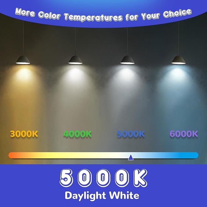 MAXvolador G25 LED Globe Light Bulbs Daylight White 5000K, Round Vanity Light Bulb 60W Equivalent, E26 Base Bathroom Mirror Light Bulbs, 500LM, Non-Dimmable, 12-Pack