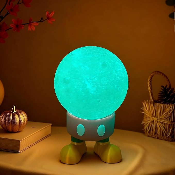 Magical Moon lamp - Enchanting Night Light for Kids & Soothing Moons Decor - Perfect Moon Light Gift with 3D Lunar Glow(Cartoon)