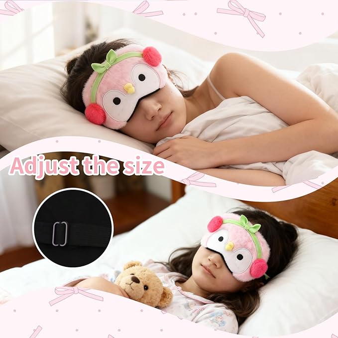 PERFECTSIGHT Cute Sleep Eye Masks (Pink Penguin)