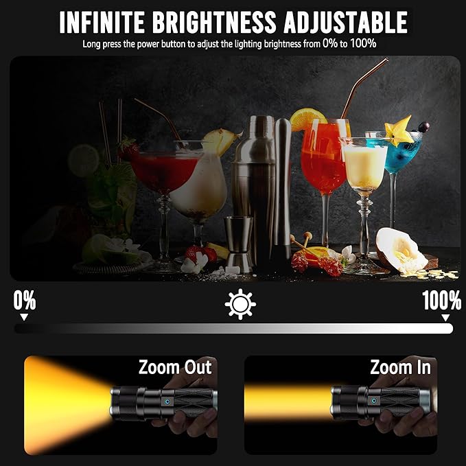 NiceVeedi 4-Color Handheld Photography Lighting Kit with 15 GOBO Filters & Tripod, 6000mAh Rechargeable Photography Flashlight with Diffusion, Zoomable Lighting for Video Recording/Sunset