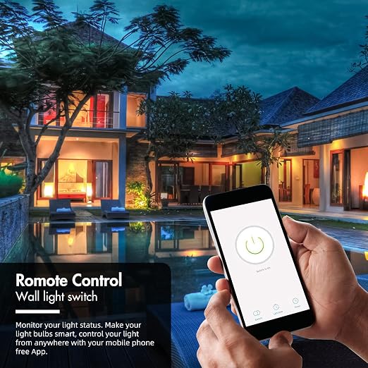 Smart Light Switch Compatible with Alexa and Google Assistant, WiFi Controlled, Schedule and Remote Access, Neutral Wire Required (3 Gang Smart Switch)