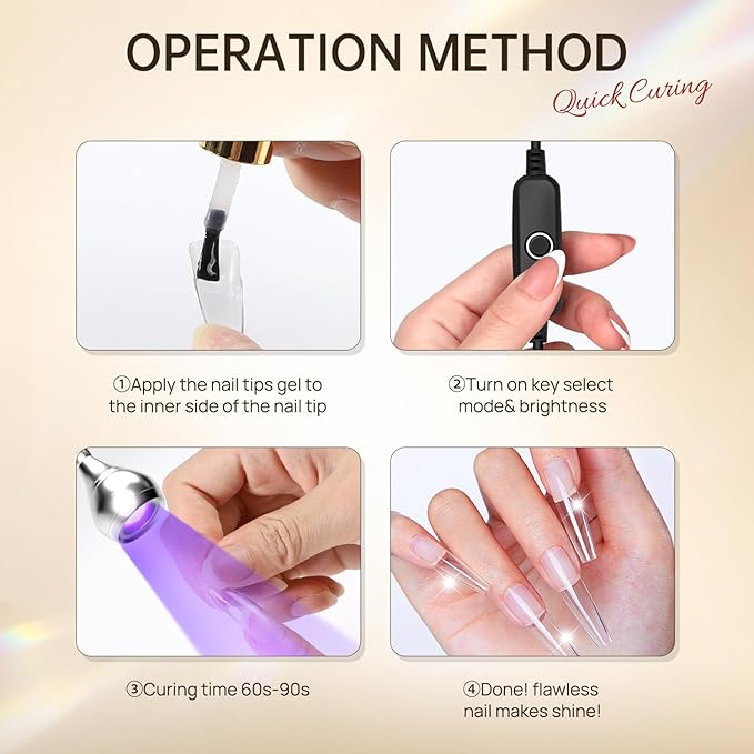 AORAEM U V Nail Lamp,Sliver 3W U V Light for Nails 35NM U V Gel X Nail Lamp with Gooseneck and Clamp for Gel Nail (AA-Silver)