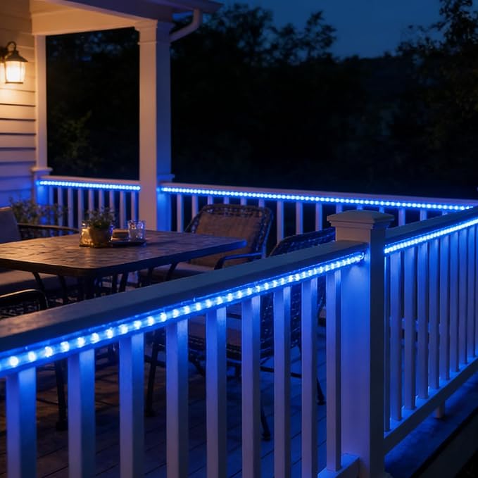 LED Rope Lights, 100ft 110V Waterproof Rope Lights for Outside, Outdoor String Lights, Ideal for Eaves, Backyards Garden, Christmas Decoration(Blue)