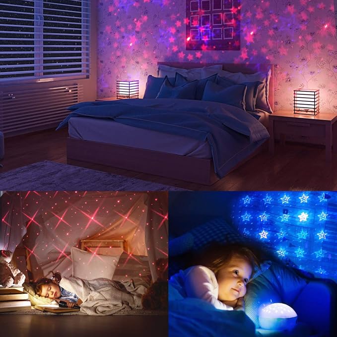 USB Star Night Light for Car Interior,Ceiling, Bedroom, Party and More | 9 Functional Modes , 24 Lighting Effects,Sound Activated Strobe Atmosphere Decorations