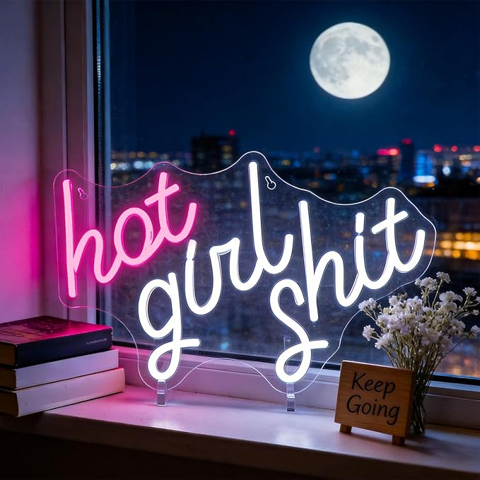 Pink Girl Neon Sign for Wall Decor Led Neon Signs Light Up Sign Room Decor Neon Lights Sign USB Powered