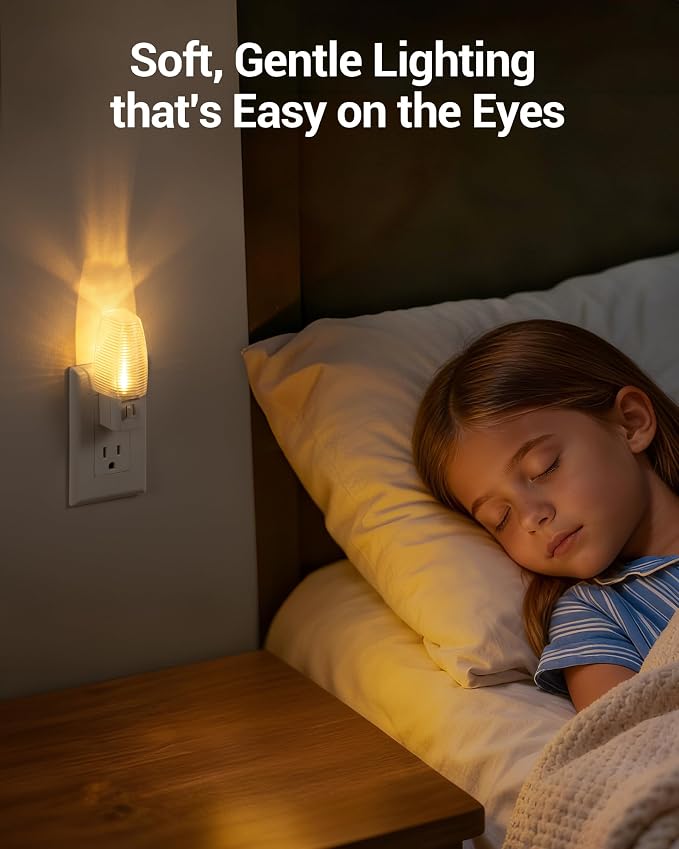 DEWENWILS Plug in Night Light with Switch, Manual ON Off LED Nightlight for Kids, Nursery, Bedroom, Bathroom, Hallway, Stairways, Corridor, Garage, Warm White, 4 Pack | 4 Pack, Warm White, Ideal for Bathroom, Kids, Nursery, Bedroom, Hallway, Stairways,...