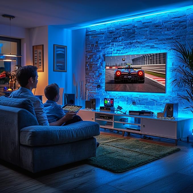 LED Strip Lights 24V COB, ICE Blue, Dimmable led Lighting16.4ft (Kit) | Dotless High Density, 7.2W/m, 8mm Width, Cuttable Flexible for Home DIY Commercial decoration projects