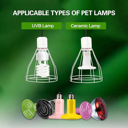 Simple Deluxe Sturdy Steel Cage Clamp Lamp, Support up to 250W E26 Socket (No Bulb Included), 6ft Cord, 1-Pack