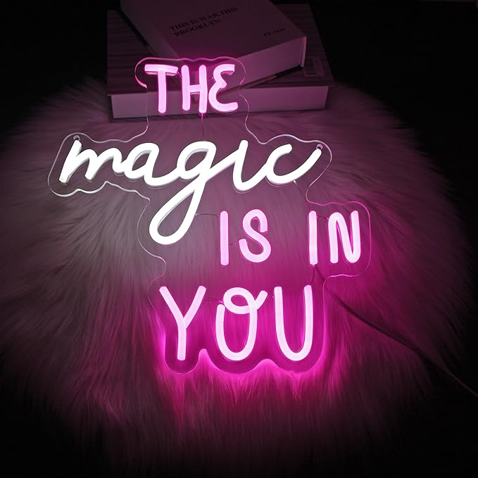 Neon Sign Led Neon Lights Neon Signs for Wall Decor USB Powered Led Neon Signs for Room Decoration (Magic Is In You)