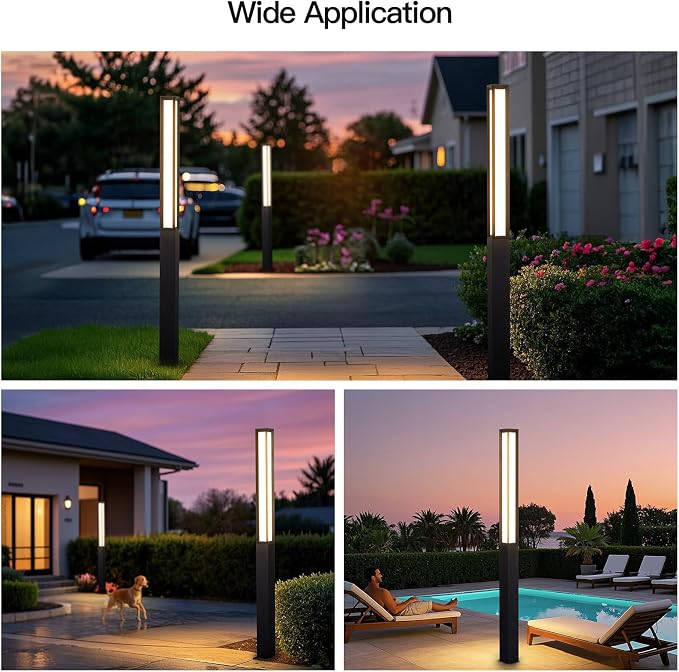 MVBT 92" Landscape Path Lights, IP65 Waterproof Tall Pathway Lights Wired | 3000K Outdoor Modern Landscape LED Bollard Driveway Lighting, High Voltage Floor Lamp for Walkway Lawn Patio Yard Garden