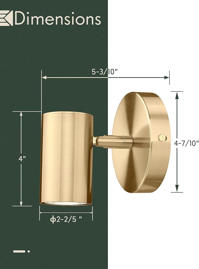 1-Light Wall Sconce,Indoor Up and Down Wall Lamp,Brass Gold | Indoor Wall Lighting for bedroom,hallway,living room,entryway
