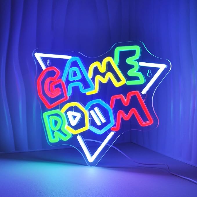 JEDAEMEN Game Room Neon Signs for Wall Decor Game Zone LED Sign Neon Lights | Gaming Led Light Sign Preppy Game Room Decor Light Up Sign for Teen Boys Gamer Room Birthday Party Decoration USB Powered