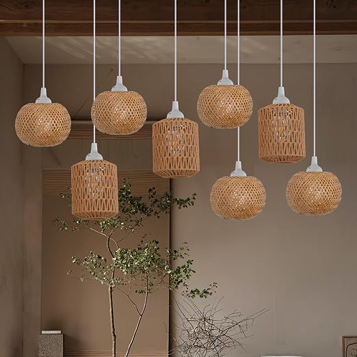 2 Pack White Hanging Light Cord, 16FT Plug in Pendant Light Cord Kit | DIY Lamp Kit, Vintage Hanging Light Kit, E26 E27 Pendant Light Fixture, Adjustable Light Socket Hanging Paper Lantern Light