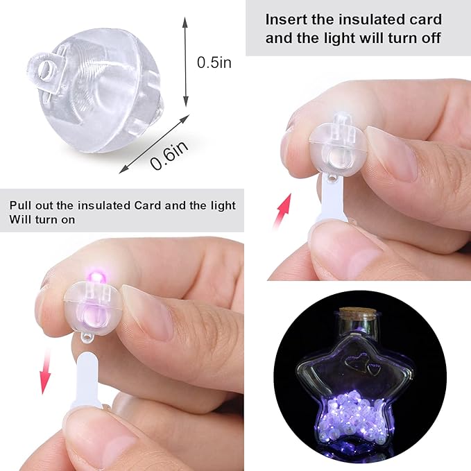 Aogist 100 PCS Purple Balloon Light with Loop for Hanging, Mini Ball Lamp Round Tiny Led Light for Paper Lanterns Balloons Vases Cups Birthday Party Event Wedding Halloween Christmas Decoration