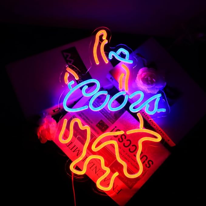 Cors Neon Signs Coor for Wall Decor Neon Wyoming Led Cowboys Signs Suitable for Bedroom Man Cave Bar Pub Restaurant Gift Led Art Wall Decor