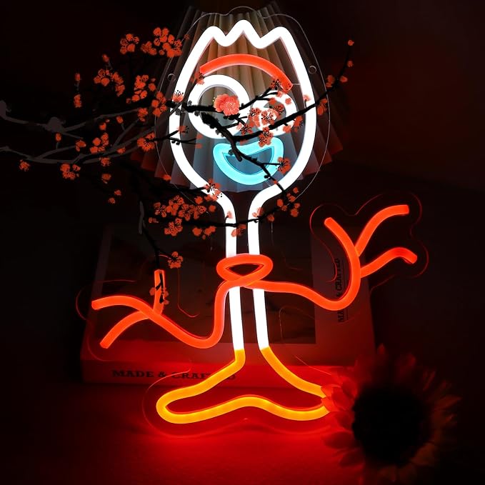 Forky Neon Sign Cute Cartoon LED Light Wall Decor 11 * 13 inch | USB Powered 5V low voltage Dimmable Durable & Safe Material Easy to Hang Versatile Room Decor Energy-Saving & Long Life