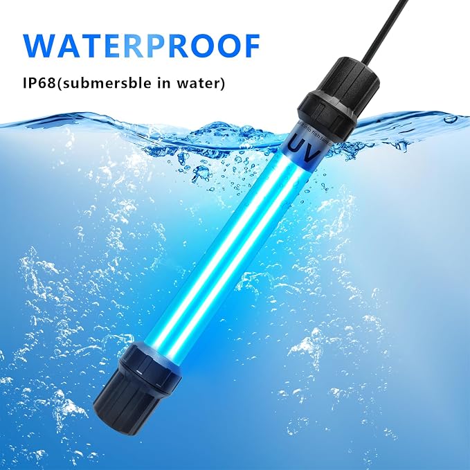 18W Aquarium UV Light for 100-1000 Gallon, UV Pond Water Clarifier for Koi Pond, Swimming Pool, Spa, Large Fish Tank, Cold Plunge UV Light for Pond Algae Control | UV Pond Water Clarifier for Koi Pond, Swimming Pool, Spa, Large Fish Tank, Cold Plunge U...