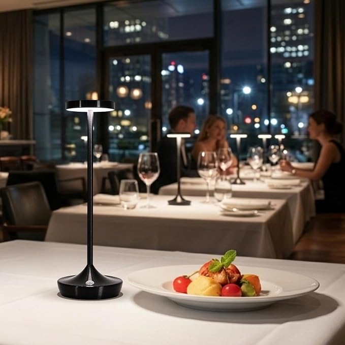 2 Pack Cordless Table Lamps, Rechargeable 6000mAh, 72H Runtime, Waterproof | Stepless Touch Dimming with 3 Color Modes & Memory Function for the Perfect Ambiance at Home, Restaurants & Patios (Black)