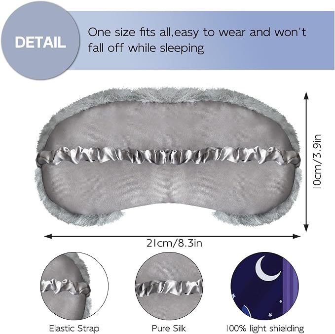 Cute Sleep Masks Cartoon Animal Eye Mask Plush Sleeping Mask & Travel Blindfold - Funny Novelty Eye Shade for Women Men (Grey Sloth)
