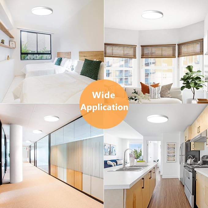 4 Pack LED Flush Mount Ceiling Light Fixture, 9inch LED Ceiling Light White | 18W 5000K Low Profile Slim Flat Surface Mount Ceiling Lights for Kitchen Hallway Laundry Stairwell Basement Closet