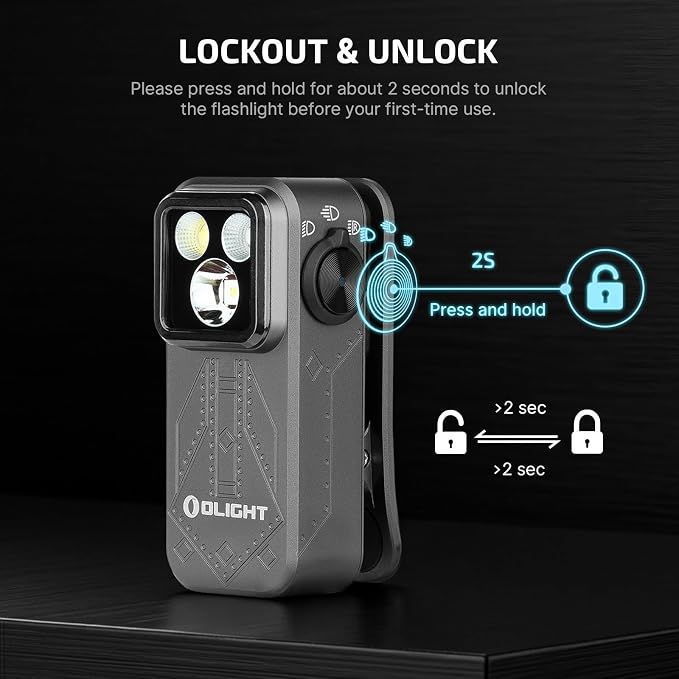 OLIGHT Oclip Pro Rechargeable EDC Clip-on Flashlight, Phantom Squadron | Red Light, 500 Lumens Floodlight, Spotlight, Pocket-Sized, USB-C Charging, Magnetic, for Work, Signaling, Outdoor or Home Use