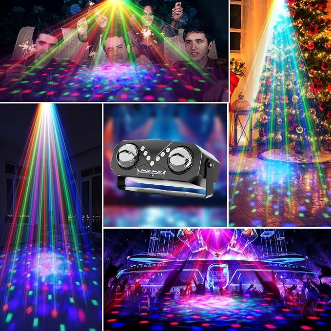 Party Disco Strobe Ocean Star Projector Dj Dance Light | Sound Activated with Remote Control Stage Rave for Parties Bar Birthday Wedding KTV Christmas Halloween Dancing Décor.
