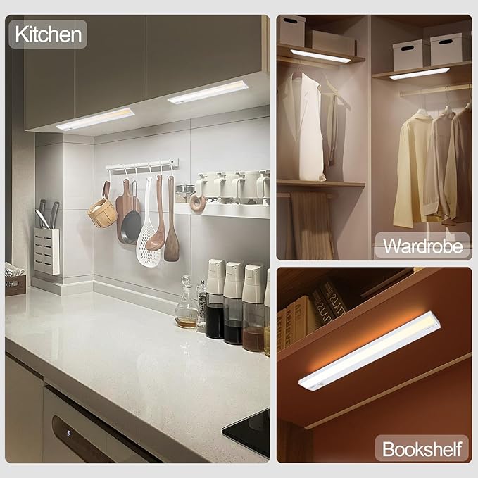 Ansen Hardwired Under Cabinet Lighting, 18IN 15W 998.4LM LED Light for Kitchen/Closet, CRI>92, R9>90, Dimmable, 3 Color Temperature, 3000K/4000K/5000K(Warm White, Cool White, Daylight)