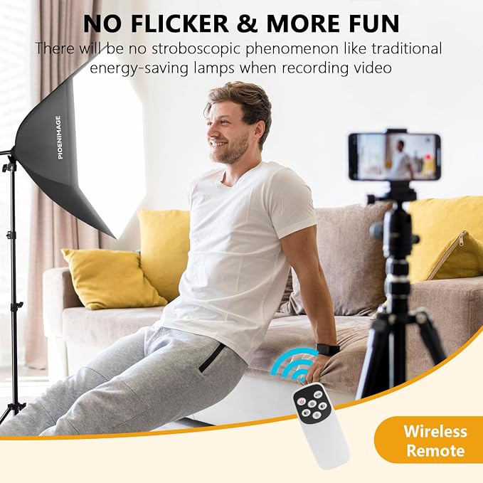 Softbox Lighting Kit, Softbox Photography Lighting Kit, 2 Sets | 29.5in Soft Box Lighting Set, Photography Lights, 85W 2700-6500K LED Bulb, Studio Lights for Portrait, Video Recording